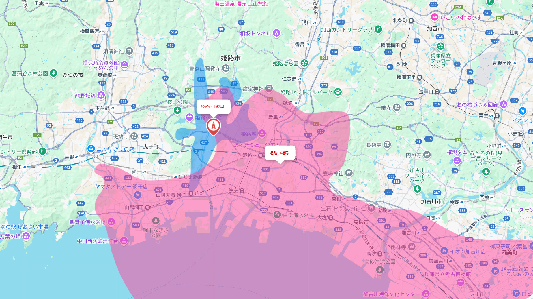 姫路市の電波事情